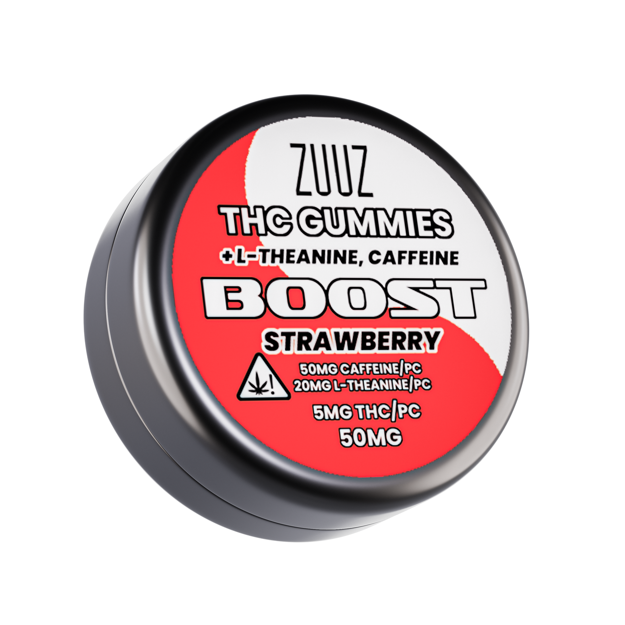 'BOOST' Strawberry THC+Caffeine Gummies