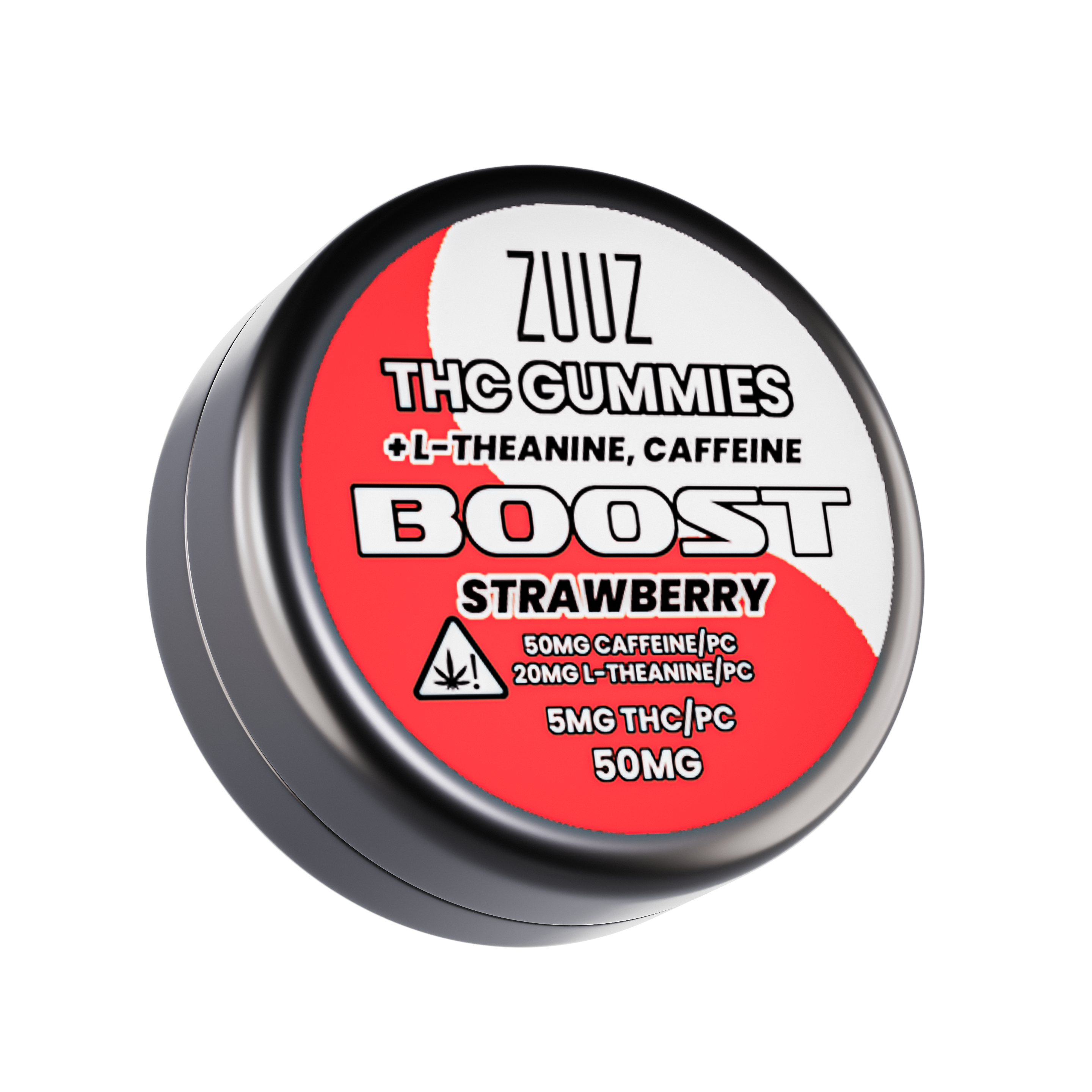 'BOOST' Strawberry THC+Caffeine Gummies